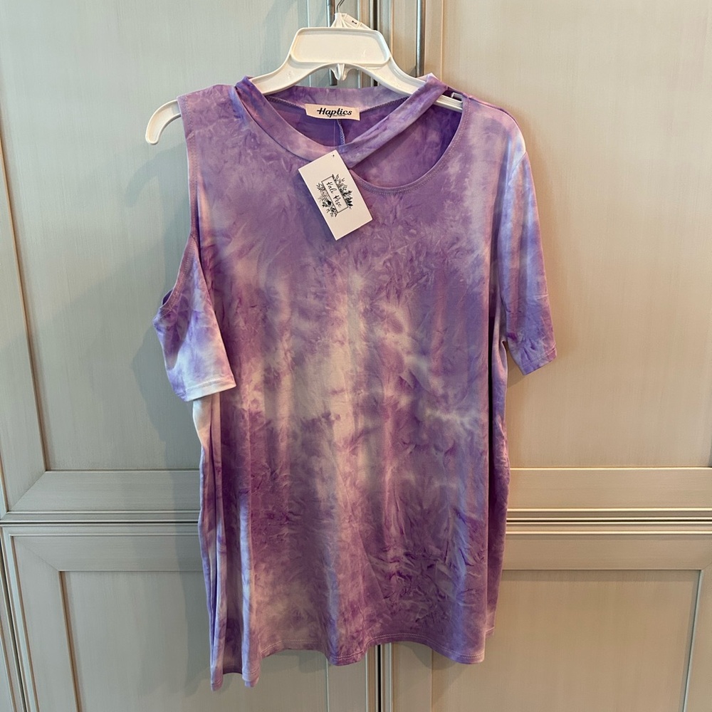 Haptics Purple Tie-Dye Women's Top